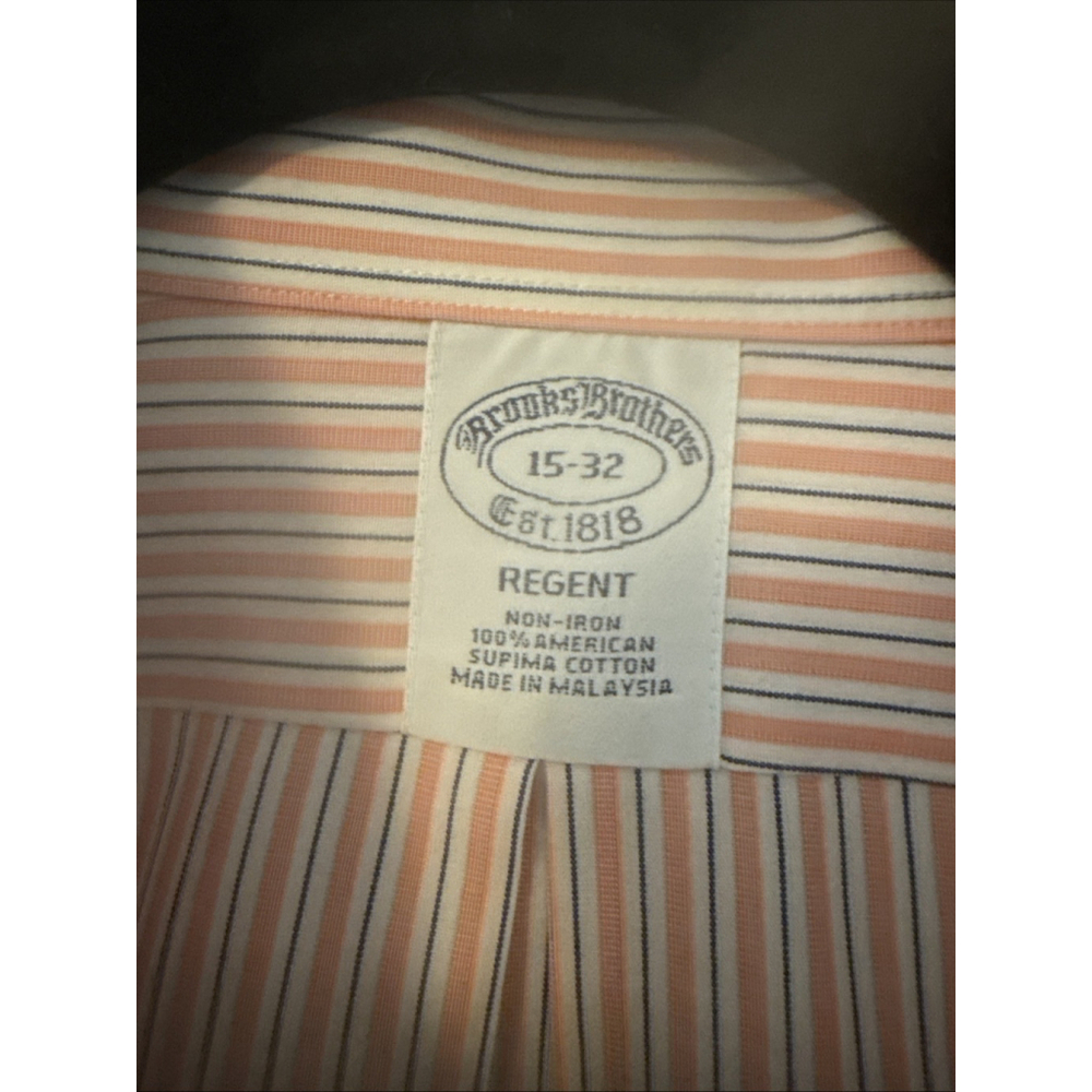 Brooks Brothers 1818 Men’s Long Sleeve Stripe, Button, Non Iron 15-32 - Picture 2 of 5